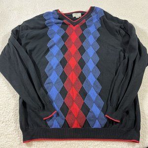 Vintage Jed Retro Pullover Sweater Mens 3XL All Over Print Design